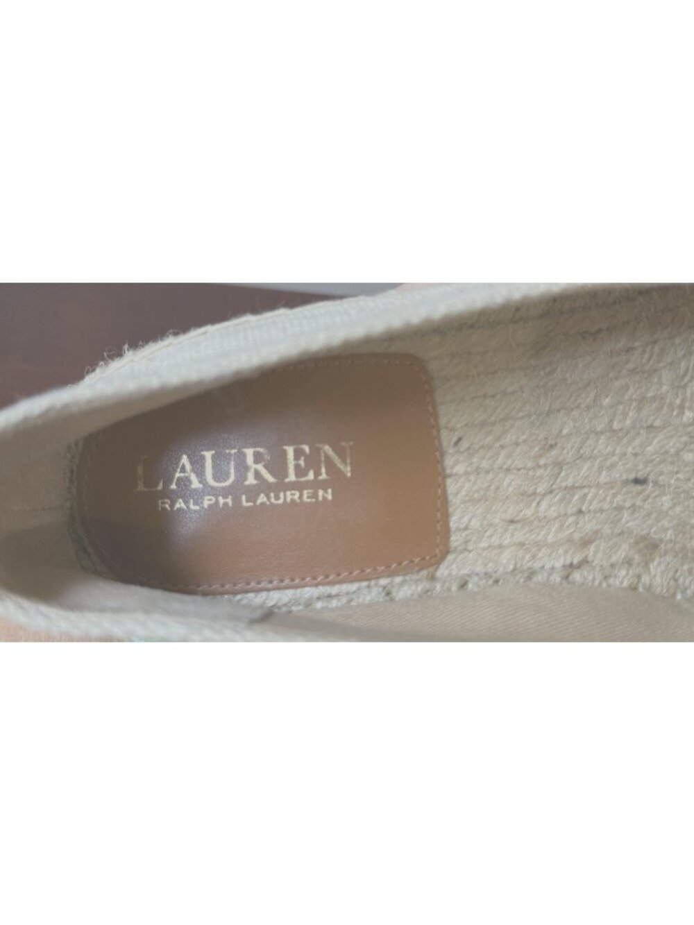 Lauren Ralph Lauren Beige Canvas Espadrilles Slip-On Shoes Size 7.5 - Picture 8 of 9